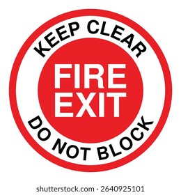Fire Exit Warning Sign – Emergency Escape Route, Safety Notice, Do Not Block, Evacuation Path, Workplace Security, Risk Prevention