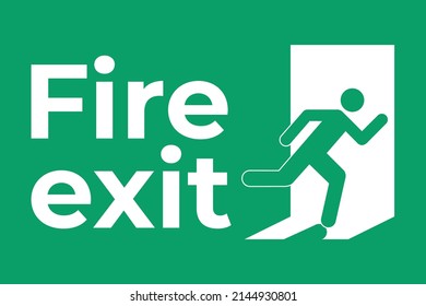 Fire Exit Warning Sign Icon Emergency Stock Vector (Royalty Free ...