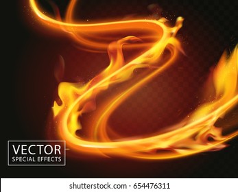 fire expanding through light streaks, special effect 3d illustration