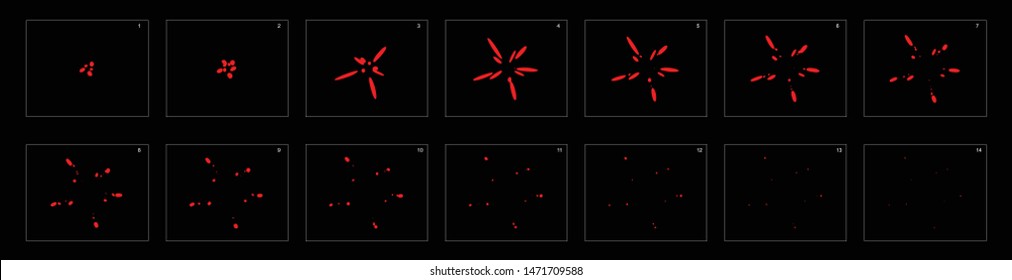 fire explosion animation. Animation of fire blast. Smoke Sprite sheet for game or cartoon or animation. 2d classic animation smoke effect.