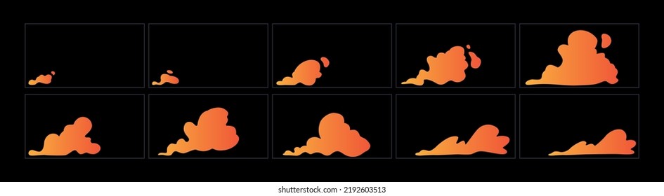 Fire explosion animation effect. sprite sheet for game, cartoon, classic fire animation.