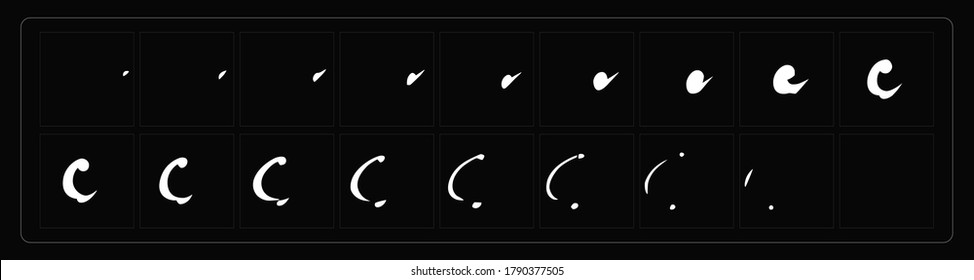 Fire Explosion animation. Flame effect sprites sheet for games, video, animation or motion design. Ready to frame by frame classic animation. EPS10 vector illustration.
