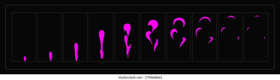 Fire Explosion animation. Flame effect sprites sheet for games, video, animation or motion design. Ready to frame by frame classic animation.