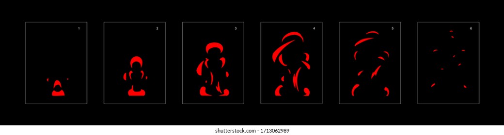 Fire explosion effect. Explosion Animation effect. Animation Sprite sheet for games, cartoon or animation. vector style animation effect 1028.