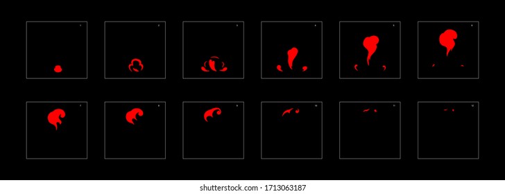 Fire explosion effect. Explosion Animation effect. Animation Sprite sheet for games, cartoon or animation. vector style animation effect 1016.