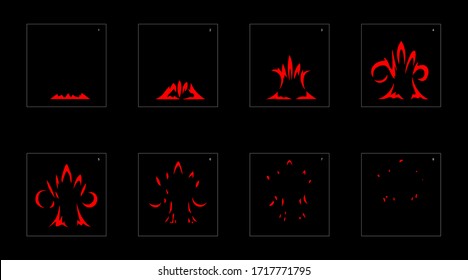 Fire explosion effect. Explosion Animation effect. Animation Sprite sheet for games, cartoon or animation. vector style animation effect 1154.