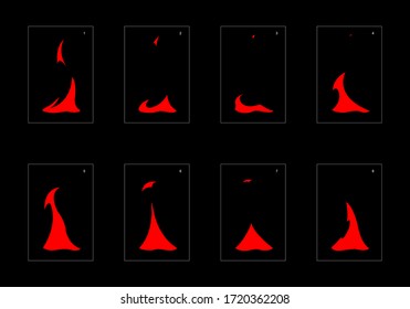 Fire explosion effect. Explosion Animation effect. Animation Sprite sheet for games, cartoon or animation. vector style animation effect 1262.