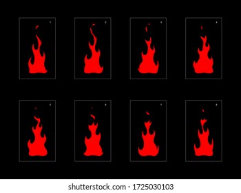 Fire explosion effect. Explosion Animation effect. Animation Sprite sheet for games, cartoon or animation. vector style animation effect 13046.