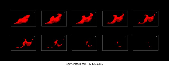 Fire explosion effect. Blast animation effect. Animation Sprite sheet for games, cartoon or animation. vector style animation effect 