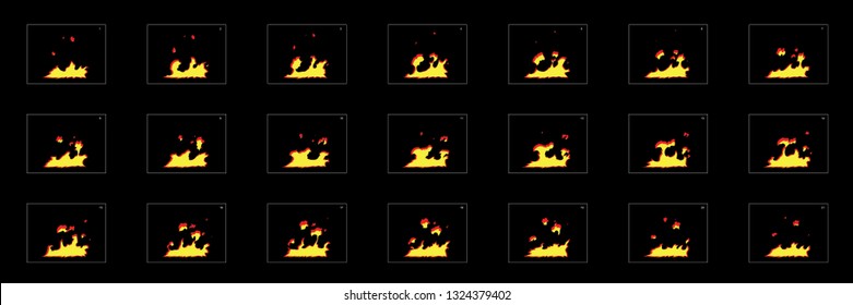 Fire explosion effect. Fire blast effect for game design, motion graphic, animation or something else