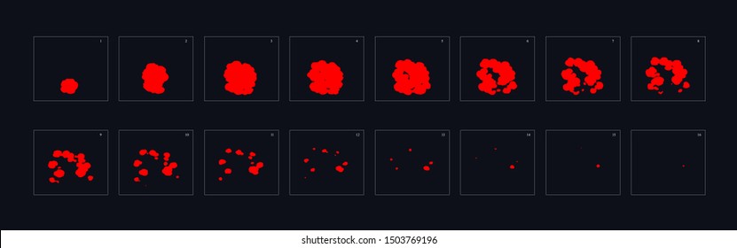 fire explosion effect. fire sprite sheet for games, cartoon, motion or animation. red color explosion effect 11.