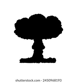 Fire explosion silhouette vector illustration on white background