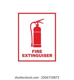 Icono del signo del extintor en caso de incendio. Símbolos relacionados con el fuego y la seguridad	