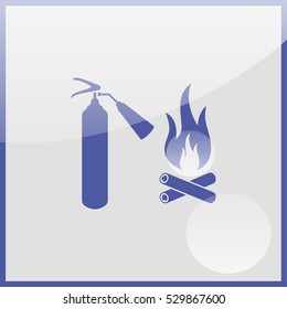 Fire with fire extinguisher.