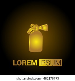 Fire Extinguisher 3D Golden Metallic Premium Royal Corporate Logo / Icon
