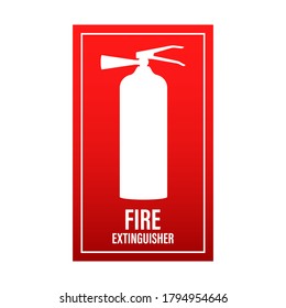 Fire extinguisher aimed at the fire. Protection symbol. Vector stock illustration.