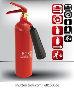 Fire Extinguisher  and alarm button