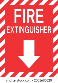 Fire Extinguisher Below Sign Safety Signs Stock Vector (Royalty Free ...