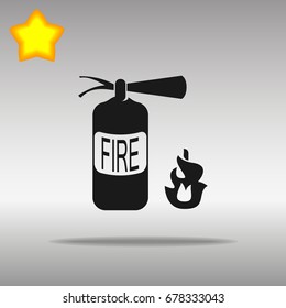 fire extinguisher black Icon button logo symbol concept high quality on the gray background