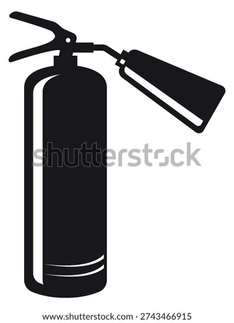 Fire extinguisher black icon. Danger protection emblem