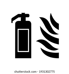 Fire Extinguisher Black Icon, Vector Illustration, Isolate On White Background Label. EPS10