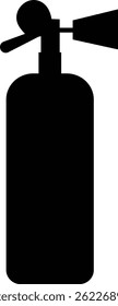 Fire Extinguisher Black Square Icon, Silhouette Simple designs template vector icons Flat Graphic Design, Emergency Services, isolated on transparent background, used for science equipment or ui,
