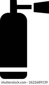 Fire Extinguisher Black Square Icon, Silhouette Simple designs template vector icons Flat Graphic Design, Emergency Services, isolated on transparent background, used for science equipment or ui,