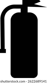 Fire Extinguisher Black Square Icon, Silhouette Simple designs template vector icons Flat Graphic Design, Emergency Services, isolated on transparent background, used for science equipment or ui,