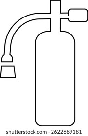 Fire Extinguisher Black Square Icon, Silhouette Simple designs template vector icons Flat Graphic Design, Emergency Services, isolated on transparent background, used for science equipment or ui,