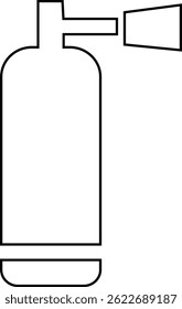 Fire Extinguisher Black Square Icon, Silhouette Simple designs template vector icons Flat Graphic Design, Emergency Services, isolated on transparent background, used for science equipment or ui,