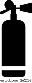Fire Extinguisher Black Square Icon, Silhouette Simple designs template vector icons Flat Graphic Design, Emergency Services, isolated on transparent background, used for science equipment or ui,