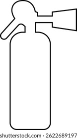 Fire Extinguisher Black Square Icon, Silhouette Simple designs template vector icons Flat Graphic Design, Emergency Services, isolated on transparent background, used for science equipment or ui,