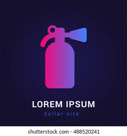 Fire Extinguisher Blue & Red colorful gradient attractive bright material Icon / Logo Design