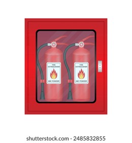 Fire Extinguisher Box. Vector Illustration Isolated on White Background. 