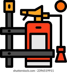 Fire Extinguisher Bracket Linear Filled Icon Vector Design