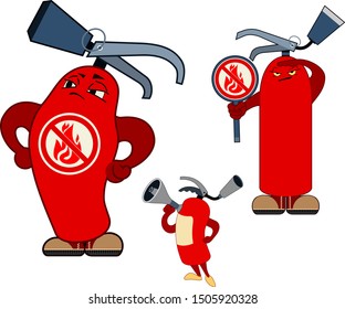 fire extinguisher in cartoon style