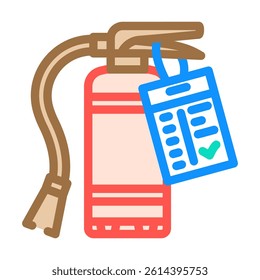 fire extinguisher check home maintenance color icon vector. fire extinguisher check home maintenance sign. isolated symbol illustration