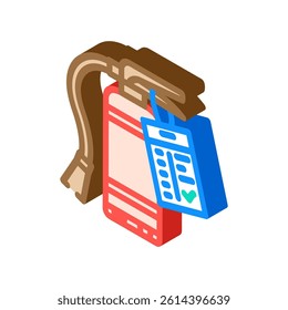 fire extinguisher check home maintenance isometric icon vector. fire extinguisher check home maintenance sign. isolated symbol illustration