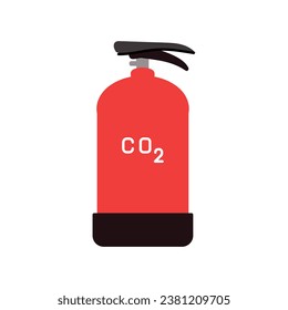 Fire extinguisher color icon. Portable fire-fighting equipment. Vector isolated illustration.