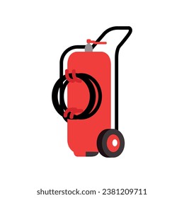 Fire extinguisher color icon. Portable fire-fighting equipment. Vector isolated illustration.