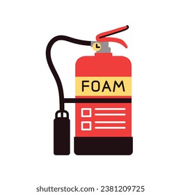 Fire extinguisher color icon. Portable fire-fighting equipment. Vector isolated illustration.