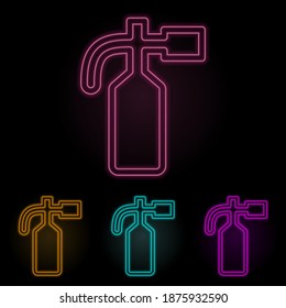 fire extinguisher color neon set. Simple thin line, outline vector of web icons for ui and ux, website or mobile application