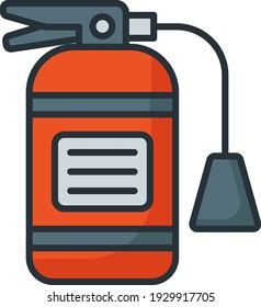 extinguidor de incendios Concepto Vector Color del diseño del icono, Servicio de vehículos de motor y taller de reparación de automóviles Símbolo, Piezas de repuesto de camiones Signo, ilustración de material mecánico automático