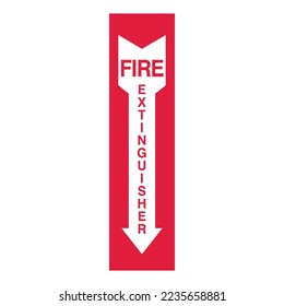 Fire Extinguisher - Fire Control Signs - Down Arrow Extinguisher Signs, For Fire Control And Safety, Protection Signs.