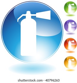 Fire extinguisher crystal icon isolated on a white background.