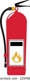 Fire extinguisher design illustration isolated on transparent background. Emergency prevention concept.