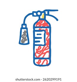 extintor de incêndio ícone doodle esboço vetor. sinal extintor de incêndio. ilustração símbolo isolado