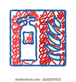 extintor de incêndio ícone doodle esboço vetor. sinal extintor de incêndio. ilustração símbolo isolado