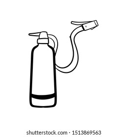 Fire extinguisher doodle icon  vector hand drawing 