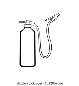 Fire extinguisher doodle icon  vector hand drawing 